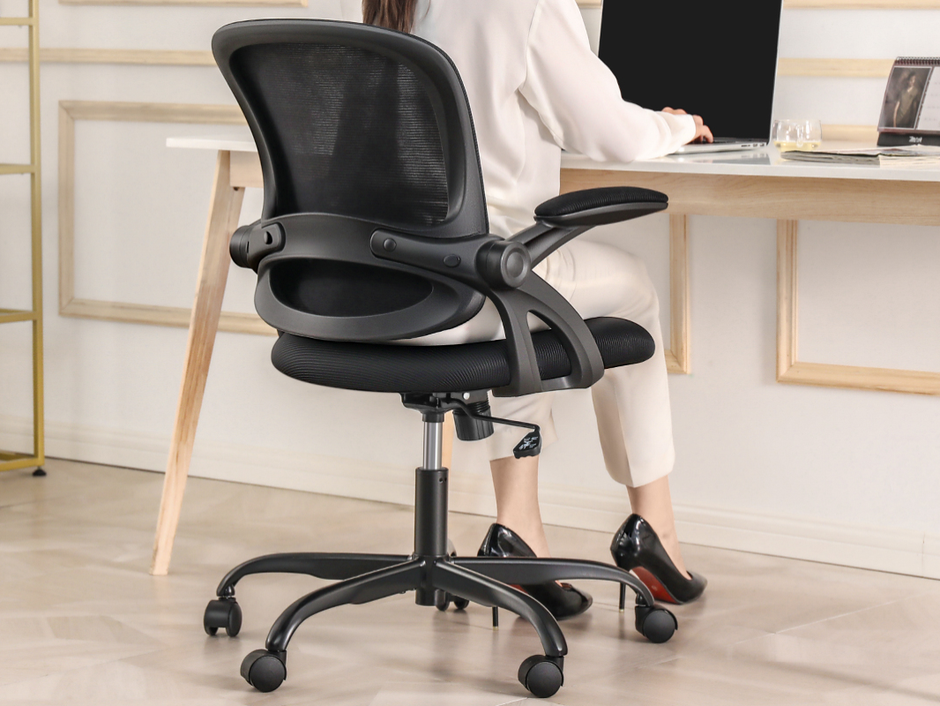 KERDOM FelixKing Vertical Mesh Task Chair: Flip-up Arms