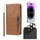 SaharaCase iPhone 14 Pro Max Protection Kit Bundle - Leather Folio Wallet Case with Tempered Glass Screen and Camera Protector (Brown)
