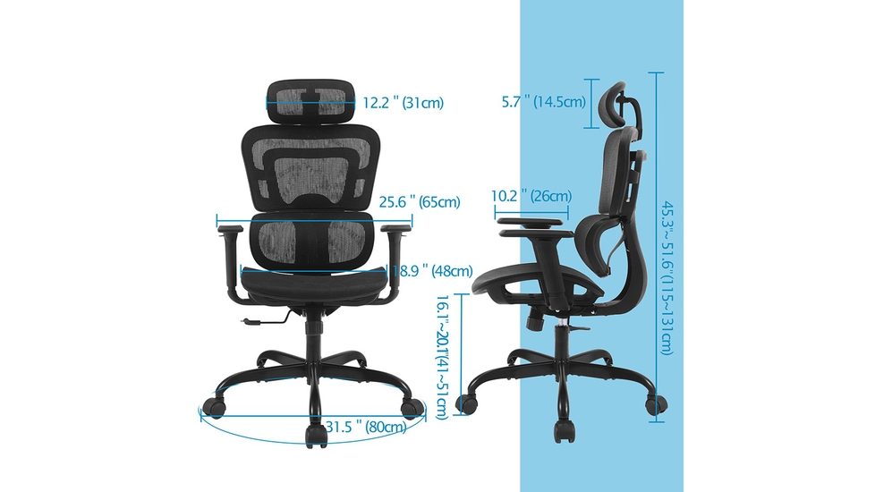 Dropship Ergonomic Office Chair Adjustable Height Computer Chair Breathable  Mesh Home Office Desk Chairs With Wheels Executive Rolling Swivel Chair  With Flip-Up Arms And Lumbar Support For Home/Study/Working to Sell Online  at