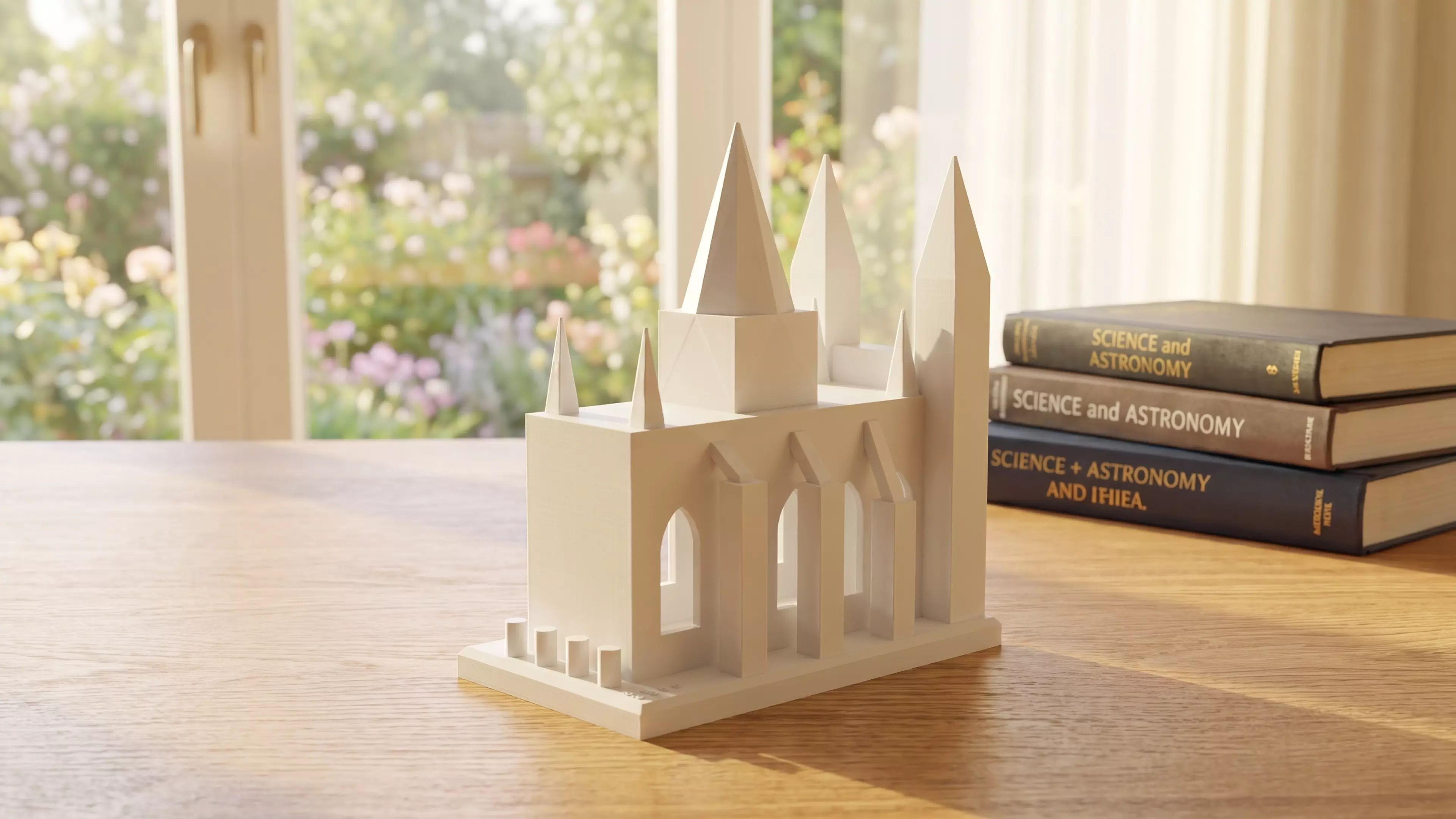 The Calibration Cathedral is a Gothic micro-cathedral that is secretly a complete FDM torture test: self-supporting pointed-arch windows, a graduated flying-buttress overhang staircase, tapered spires and pinnacles for bed adhesion and fine detail, a bridging rose window, a print-in-place captured…
