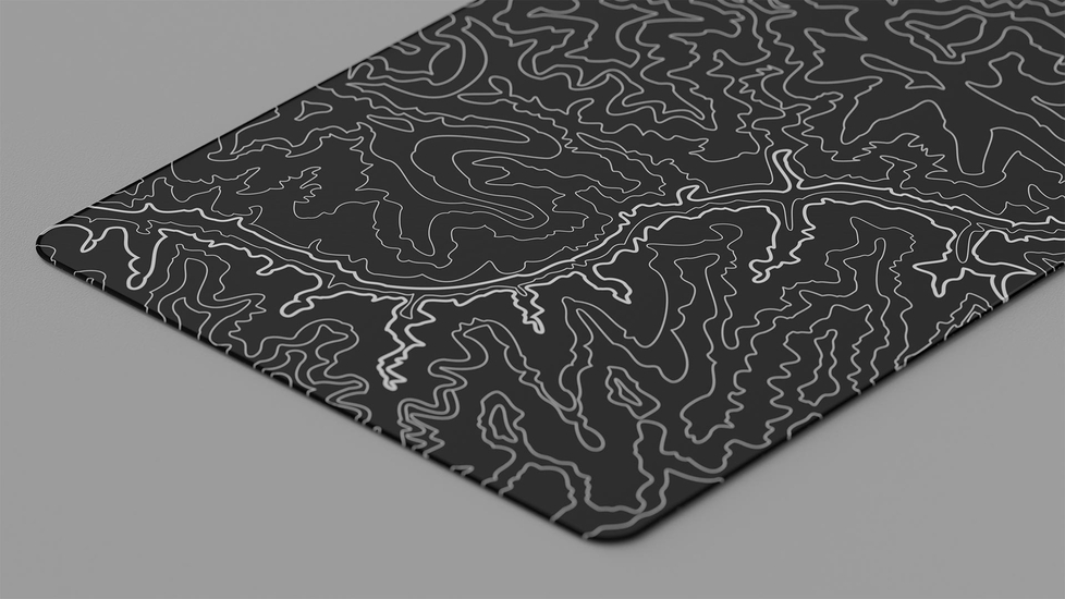 Topographic Non-Slip Mouse Pads Topography Topo Desk Accessory Decor White  Black