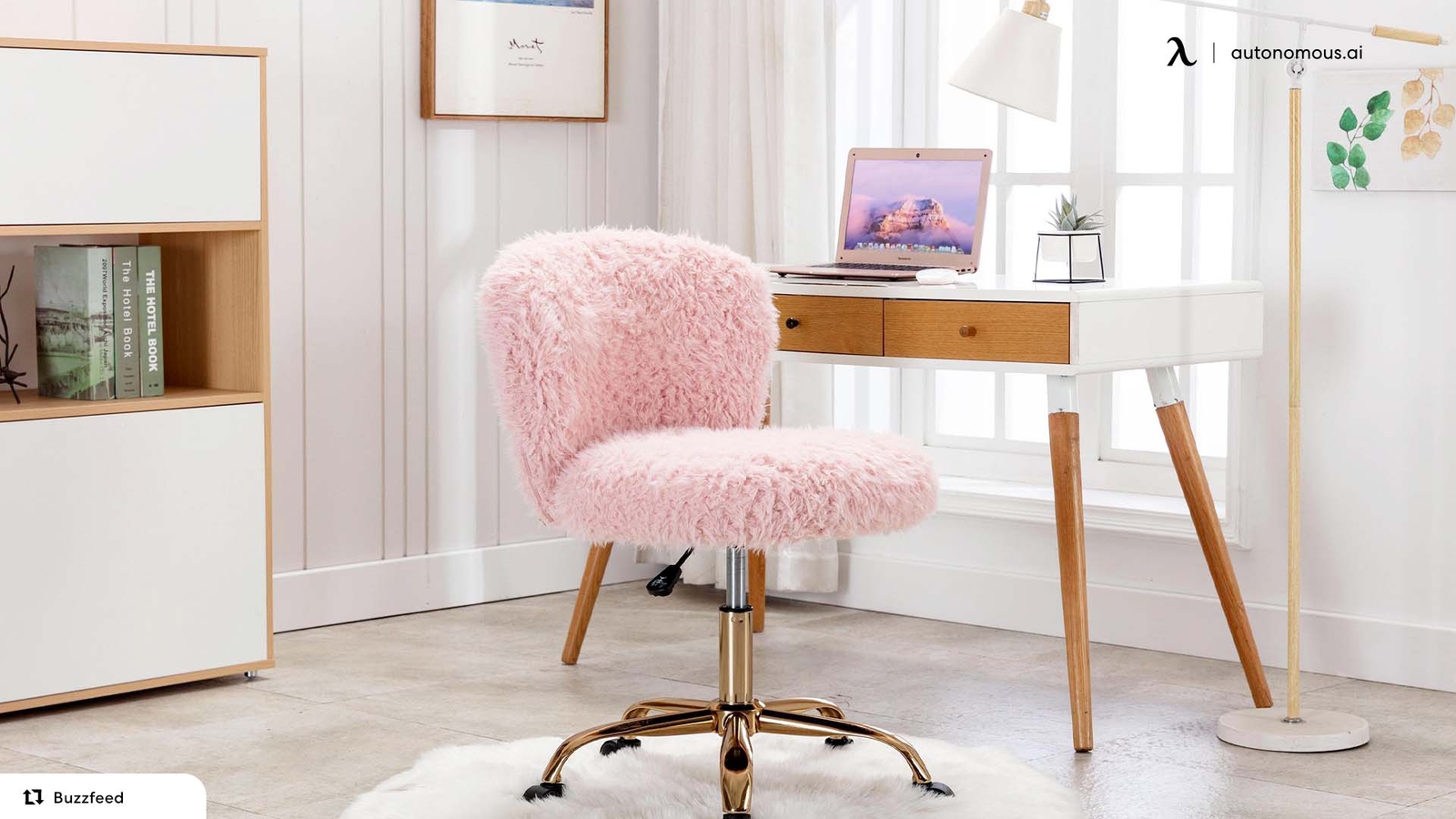 DIY A Fuzzy Desk Chair with Arms from Your Office Chair
