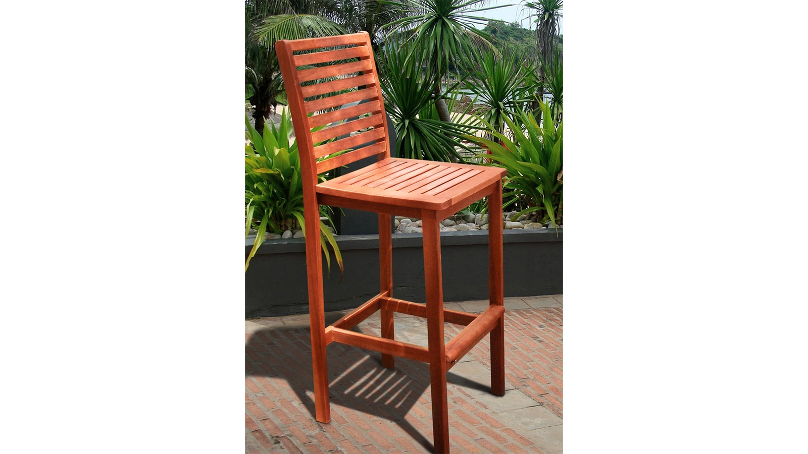 Wooden patio outdoor bar chair