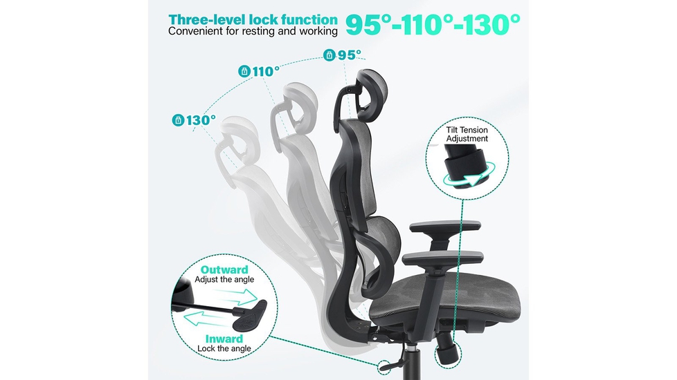 KERDOM High Back Ergonomic Office Chair - Breathable Mesh Cushion