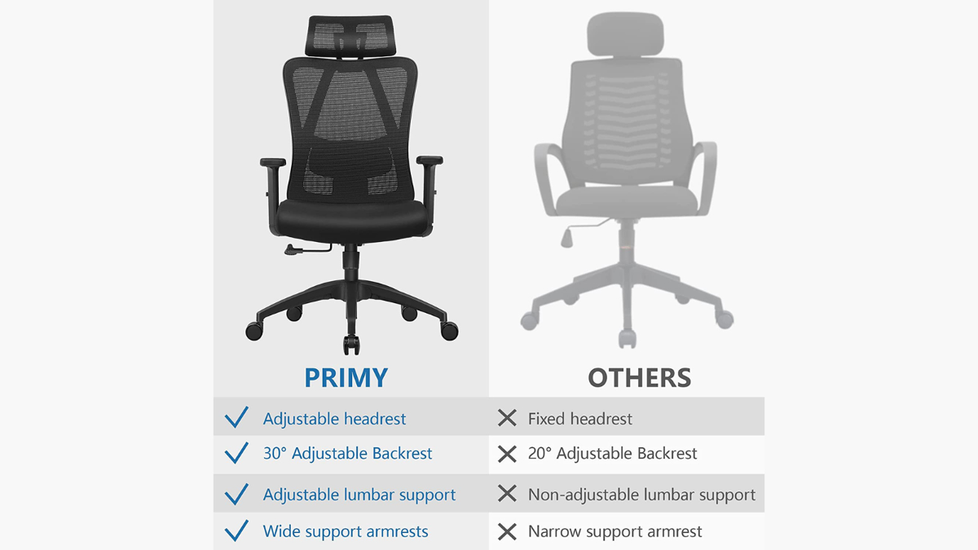 Kerdom High Back Ergonomic Office Chair with Adjustable Lumbar Support