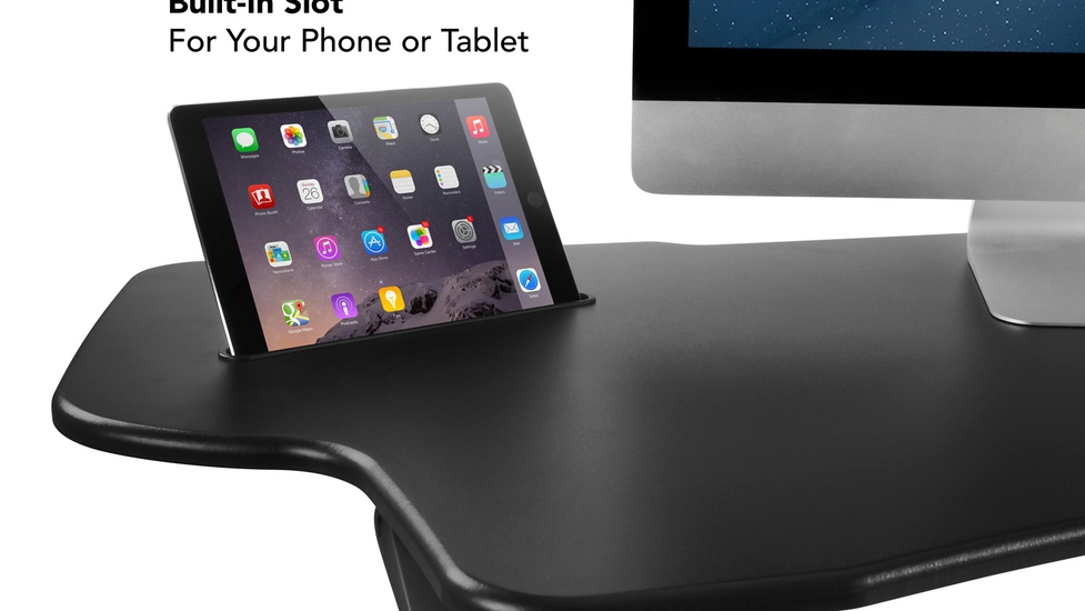 Extra wide standing store desk converter