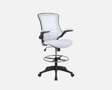 Skyline Decor Drafting Chair: Foot Ring and Flip-Up Arms