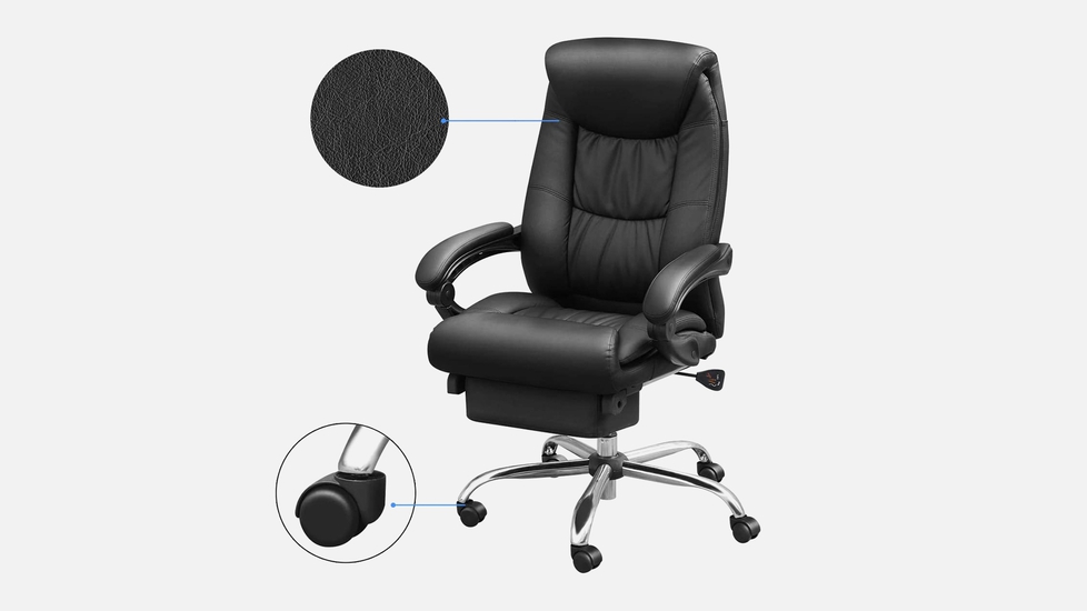 Duramont Reclining Leather Office Chair Ergonomic Adjustable Seat
