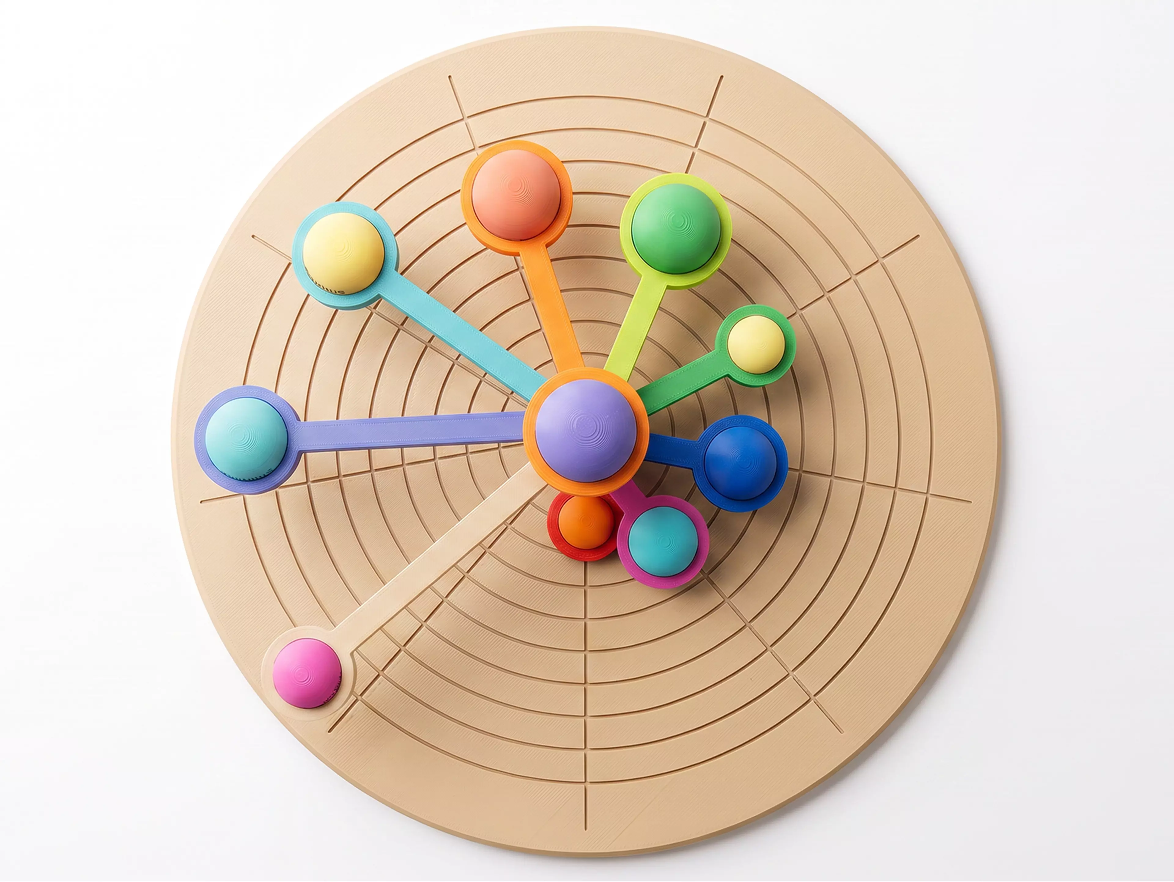 Precision Laser-Engraved Orbital Base with 10 Magnetic Planet Modules (Sun, 8 Planets & Pluto).