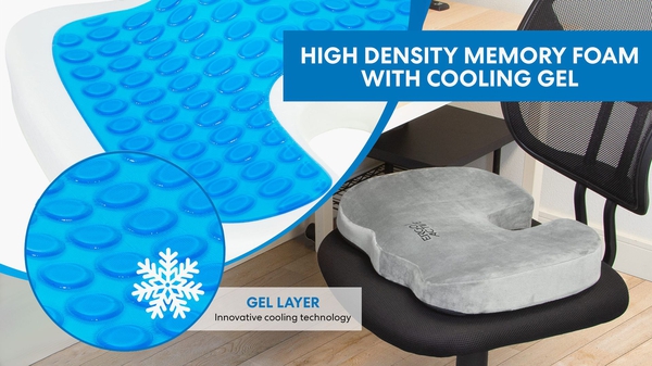 Mount-It! ErgoActive Cooling Gel Seat Cushion Cooling Chair Pad