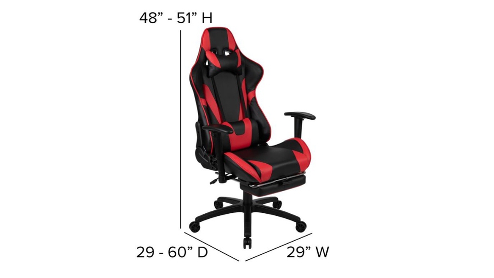 Chair with slide out footrest clearance