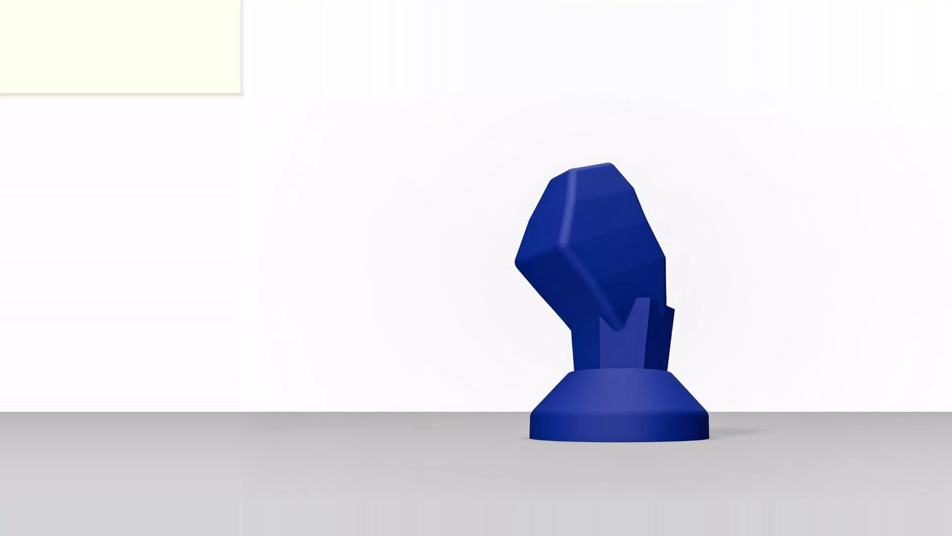 A modern-minimalist, low-poly chess Knight sized for a standard tournament set (King ≈ 95 mm reference), printed as one solid faceted piece with a felt-pad recess base.