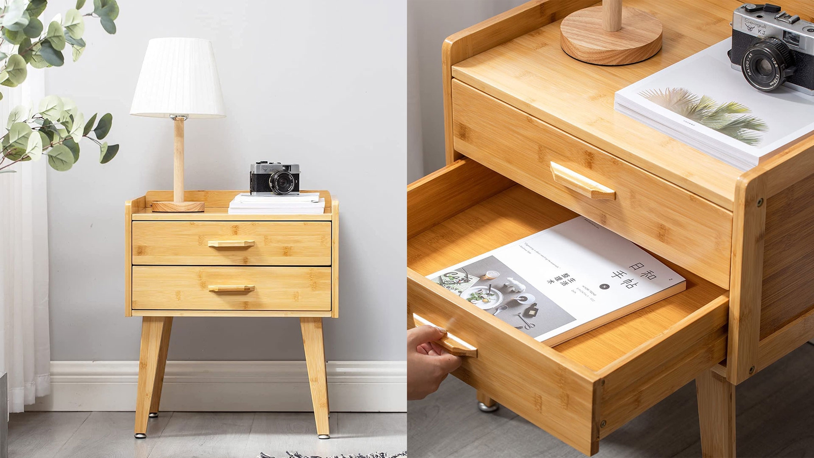 Bamboo Nightstand / End Table