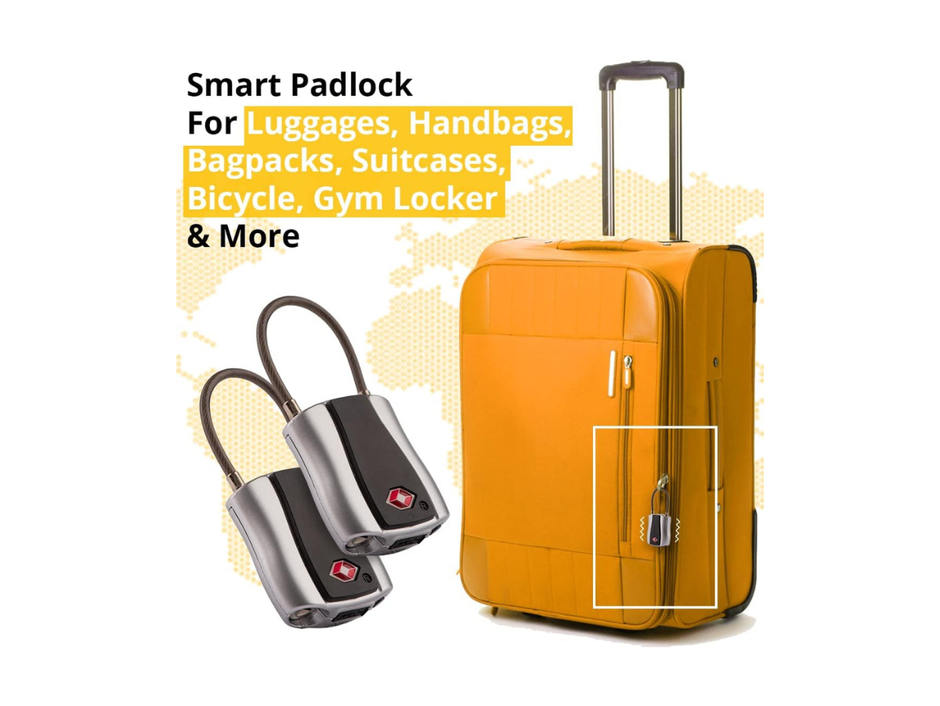 tag8 Dolphin Smart Padlock TSA-Compliant Suitcase and Luggage Locks with Alarm,