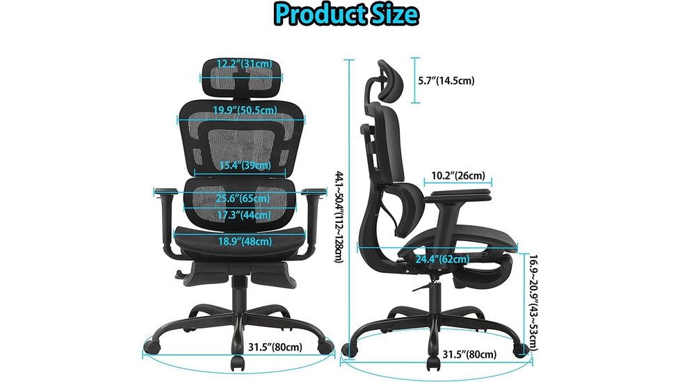 Homeworker Ergonomic Chair with Armrests & Hard Floor Castors