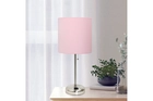 all-the-rages-19-5-power-outlet-base-standard-metal-table-lamp-brushed-steel-light-pink-shade