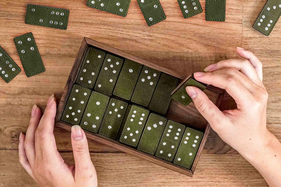 Leather Dominoes Set by Maztermind