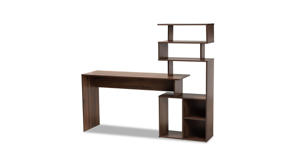 Skyline Decor Walnut Brown Wood Storage Desk: Shelves - Autonomous.ai