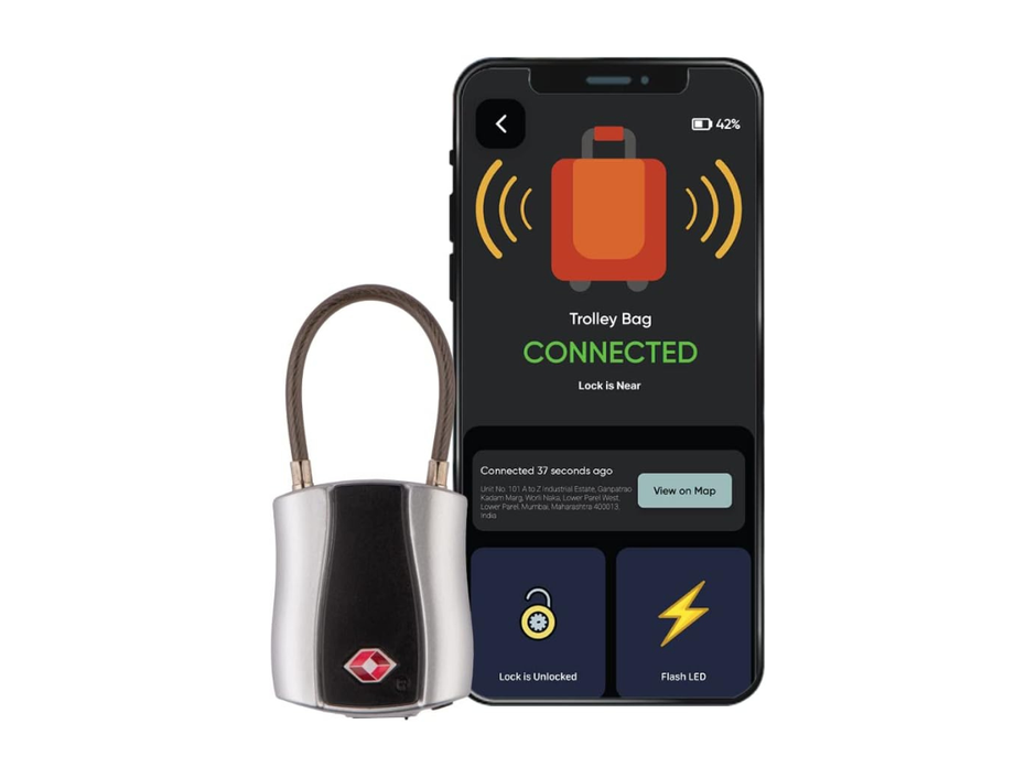 tag8 Dolphin Smart Padlock TSA-Compliant Suitcase and Luggage Locks with Alarm,