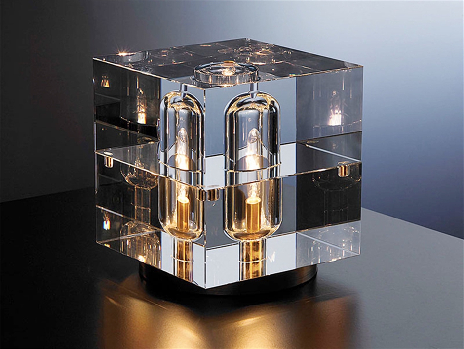 Lamp Depot Crystal Bedside Table Lamp: Cube