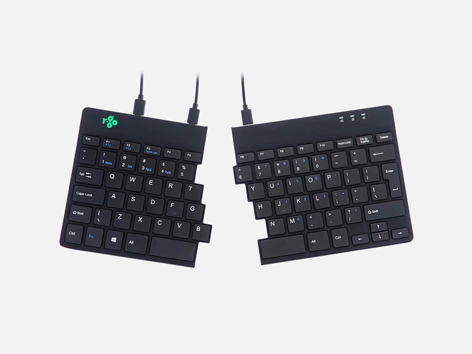 R-Go-Tools Split Ergonomic Keyboard, QWERTY (US), Black, Wired USB
