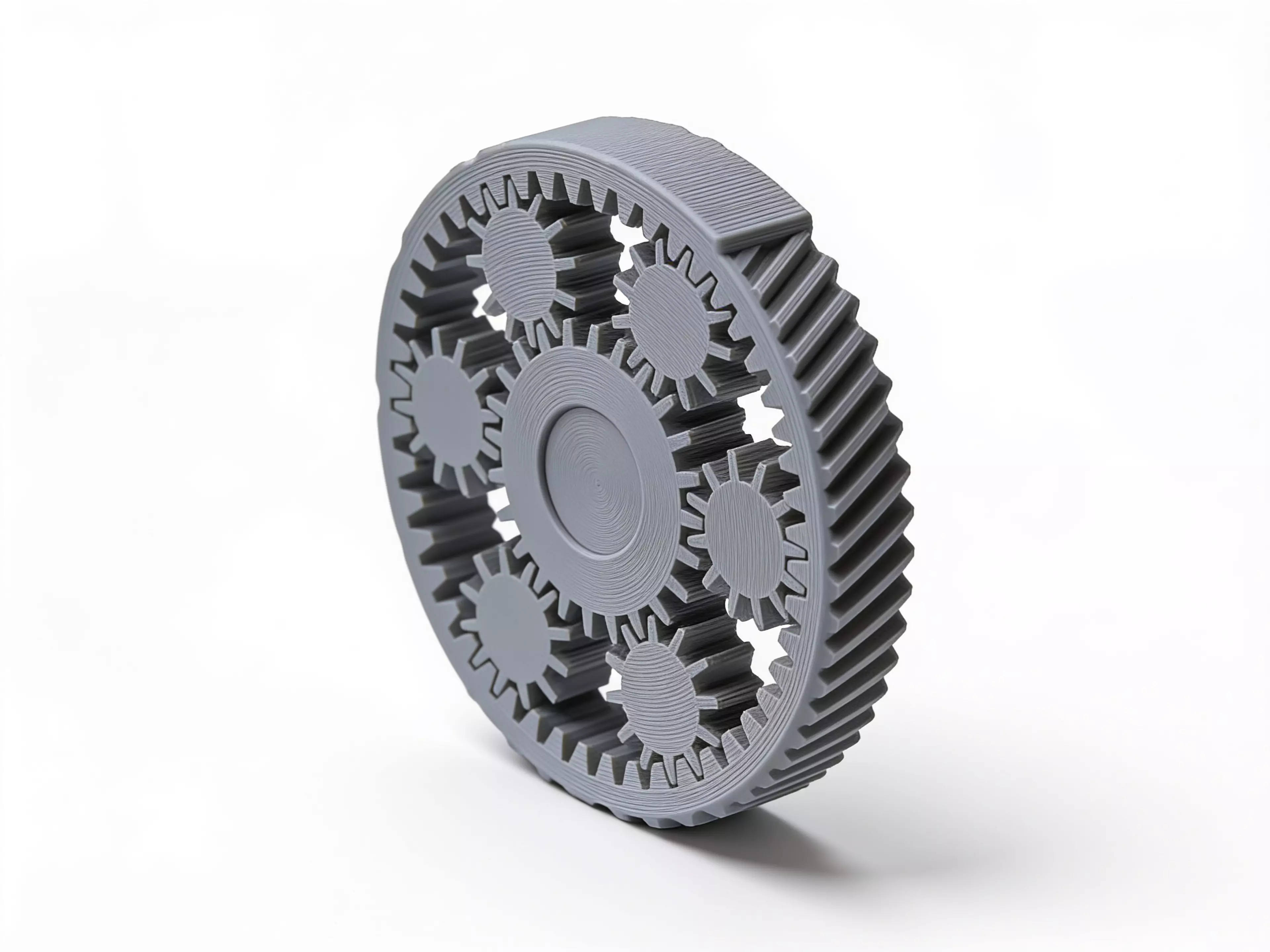A 3D-printable fidget spinner planetary gear system.