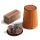 Burnt orange dice shaker & transparent dice set