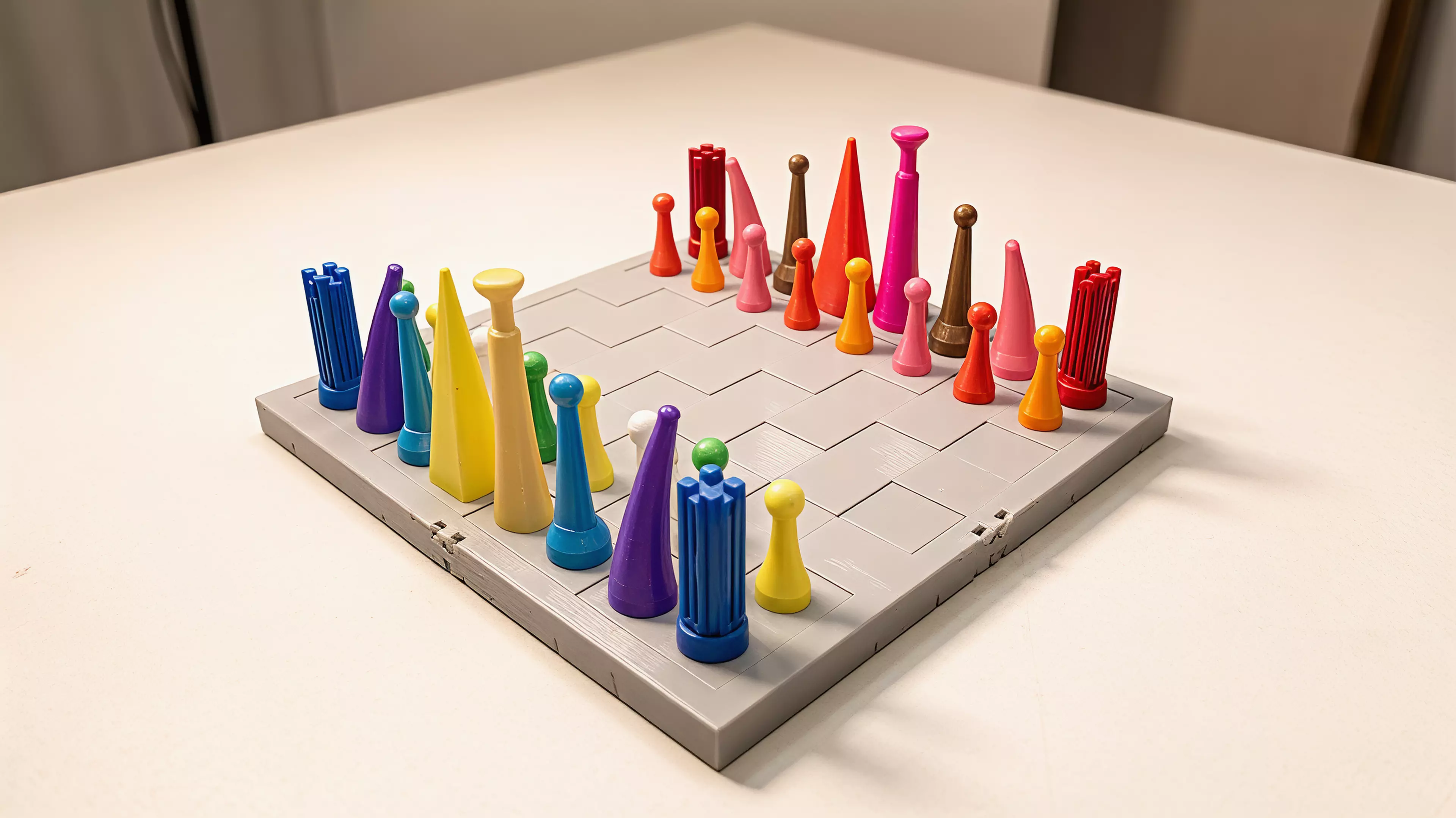 A 3D-printable 2030 sf chess set (f).