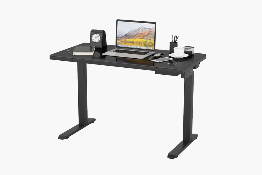 Compact Desk: Glass Top with Drawer