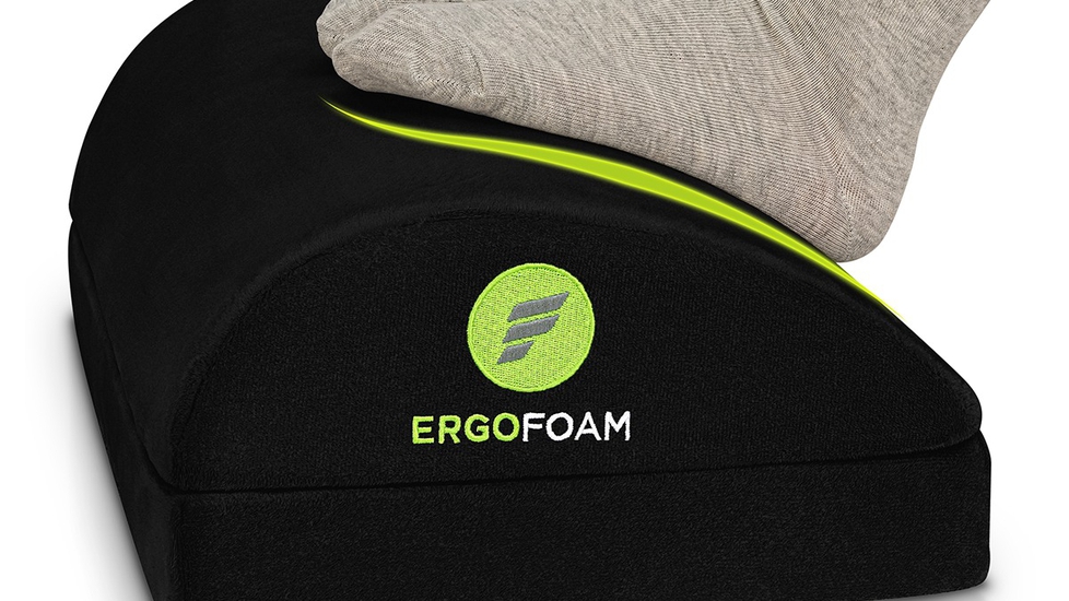 ErgoFoam Adjustable Desk Foot Rest: Orthopedic Teardrop Design - Autonomous.ai