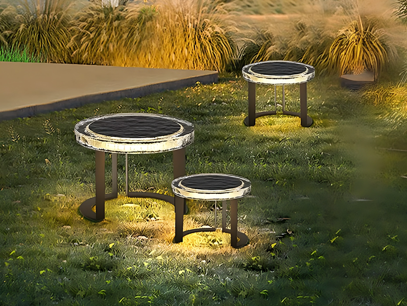 VIVZONE Solar Powered LED Garden Table: for Outdoors Patio Yard terrance