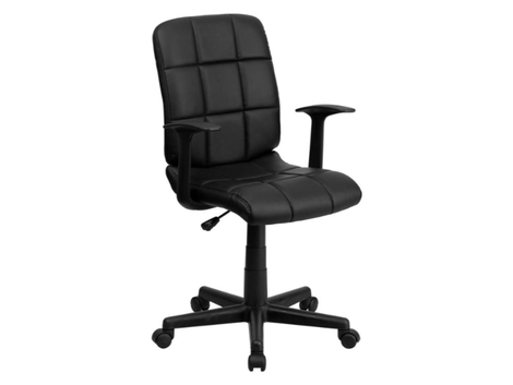 Skyline Decor Quilted Vinyl Swivel Task Office Chair : with Arms