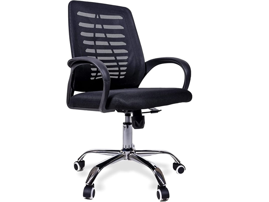 US OFFICE ELEMENTS USOFFICE ELEMENTS Stylish Ergonomic Computer Desk Chair: Chrome Base