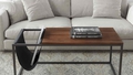Riley Indoor  Walnut Sofa Table with Metal Frame and Canvas Hanger - Autonomous.ai