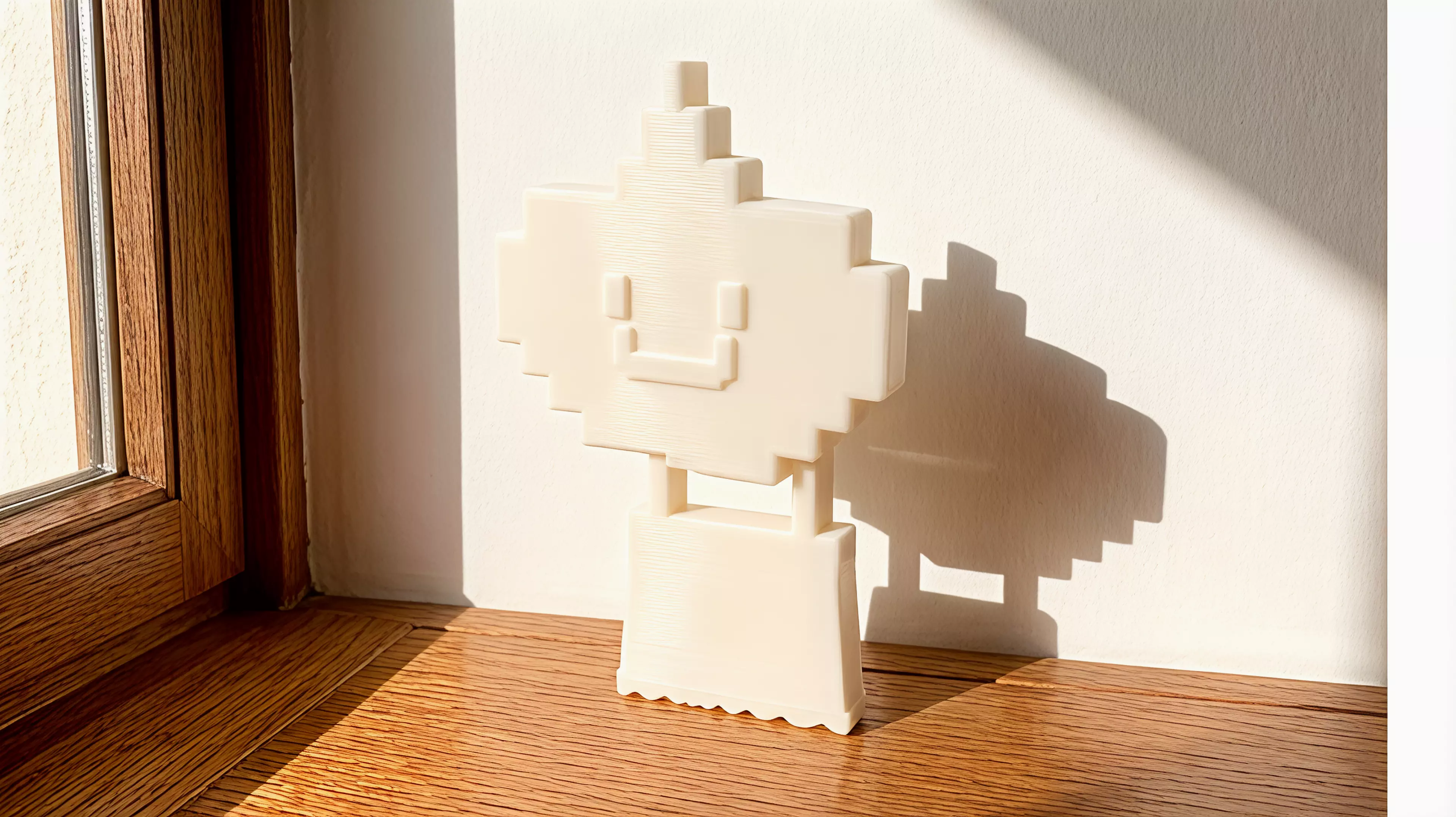 A two-part printable cupcake whose lifted frosting transforms its wall shadow into a hot-air balloon.