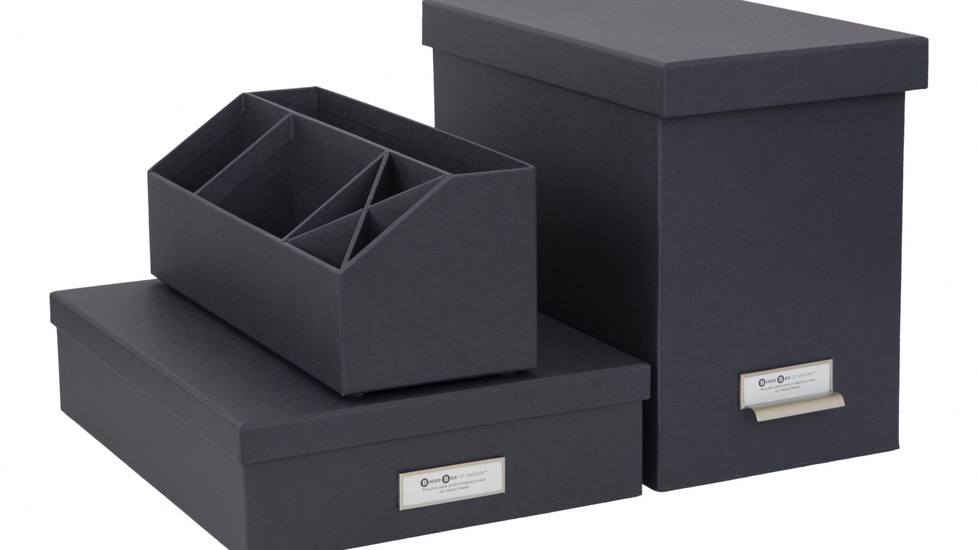 Bigso Light Grey Stockholm Storage Boxes