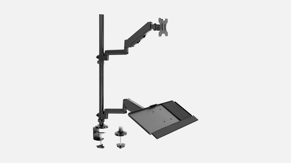 thumbnail image 2 of Titan Fitness Single Monitor Stand – Aluminum Gas Spring Monitor Mount (AGSMM) – Silver 2 of 6