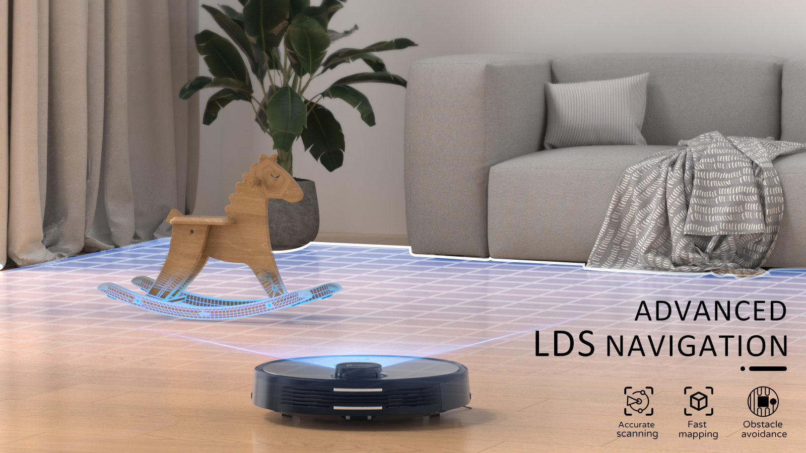 Coredy SL200 Robot Vacuum, Smart Laser Navigation, 2600Pa Suction