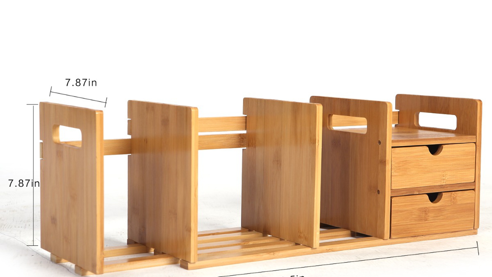 Extensible Desktop Book Rack with Drawers