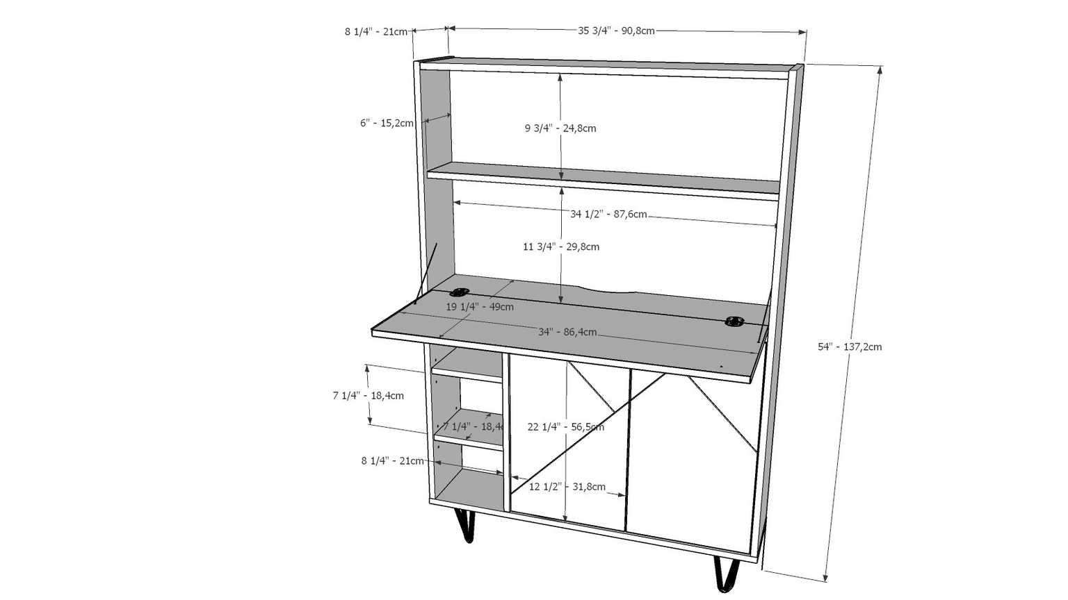 Nexera secretary desk sale