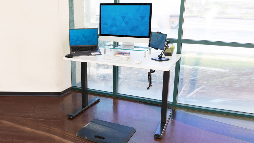 Mount-It! Manual Standing Desk by Mount-It!: Hand Crank Control - Autonomous.ai