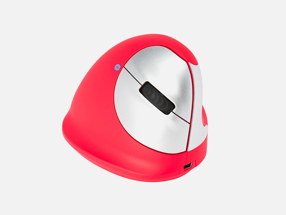 R-Go-Tools Bluetooth Vertical Ergonomic Mouse, Red, Rechargeable