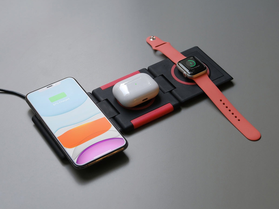 Ampere Unravel - Apple Watch Edition: 3-in-1 Foldable Wireless Charger