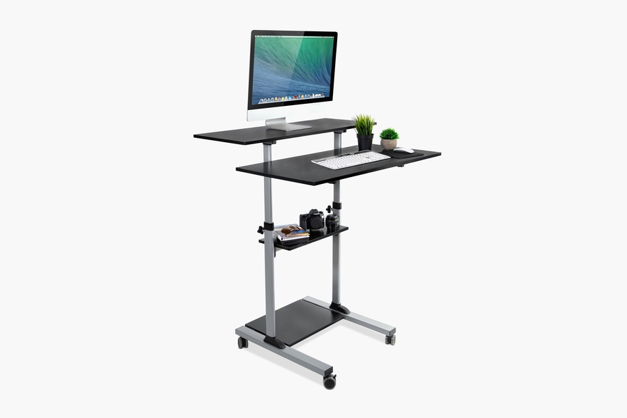 Large Height Adjustable Rolling Stand up Desk by Mount-It!