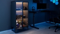 eureka-ergonomic-glass-door-solid-wood-curio-cabinet-display-shelf-grey - Autonomous.ai