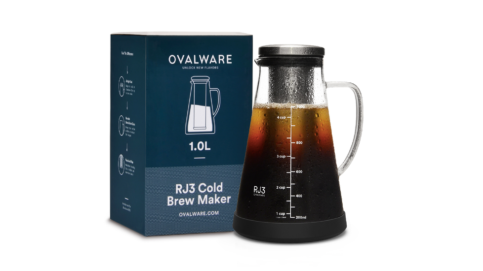 Glass and Stainless Steel Cold Brew Coffee Infuser Carafe