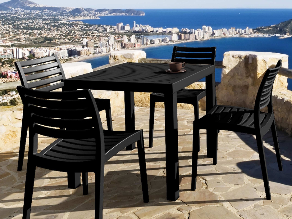 Compamia Ares Resin Square Dining Set with 4 Chairs: Outdoor