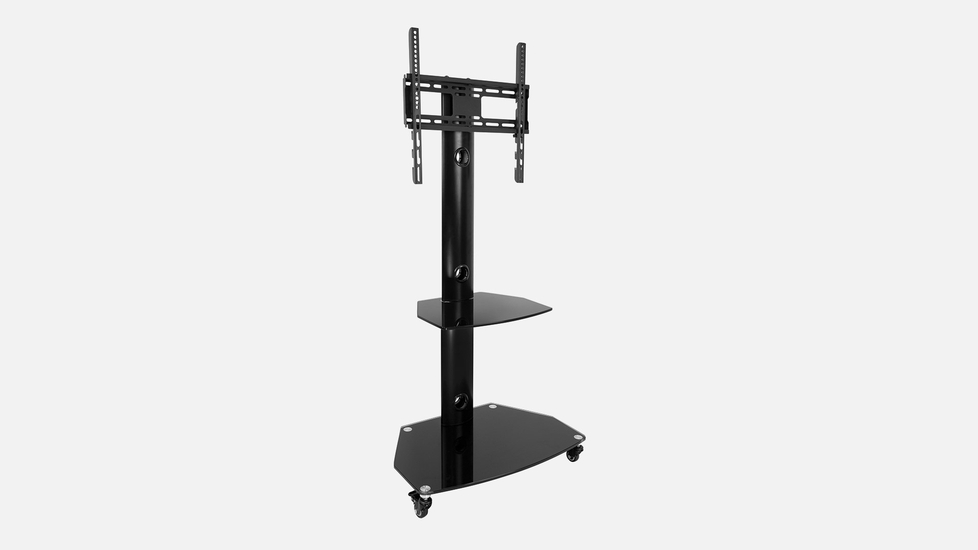 Mount-It! TV Rolling Cart: with Two Shelves - Autonomous.ai