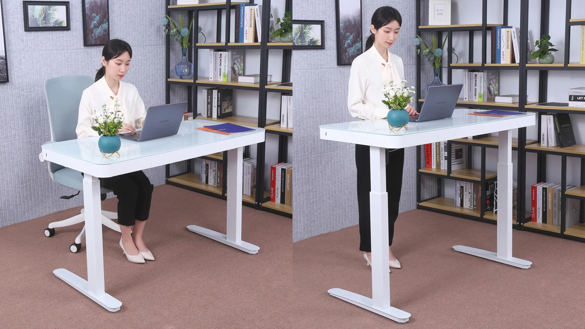 ApexDesk CompactDesk: Touchscreen Control & USB Charging Port