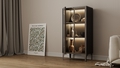 eureka-ergonomic-glass-door-solid-wood-curio-cabinet-display-shelf-grey - Autonomous.ai